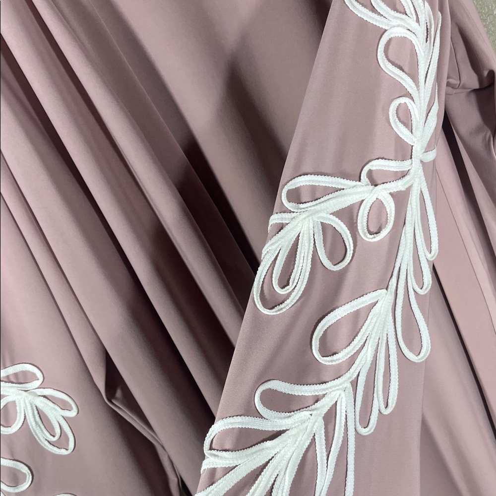 Gorgeous Mauve Cardigan w/ Ivory Embroidery Women 2X - Picture 4 of 8
